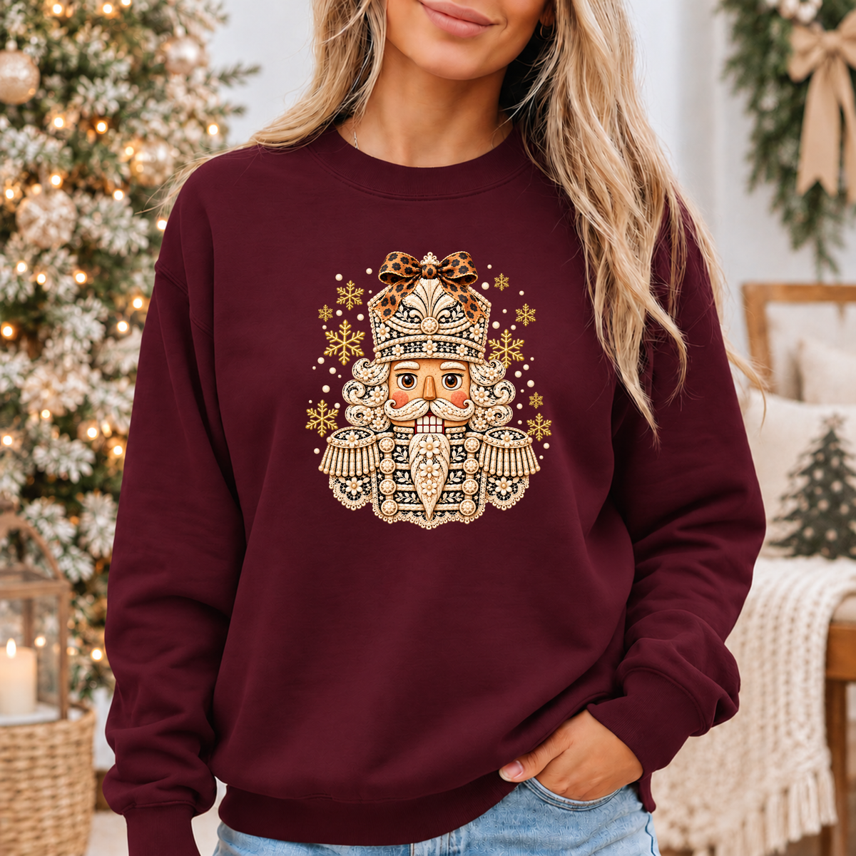 ✨ Golden Bloom Nutcracker❄️ Cosy Christmas Sweatshirt