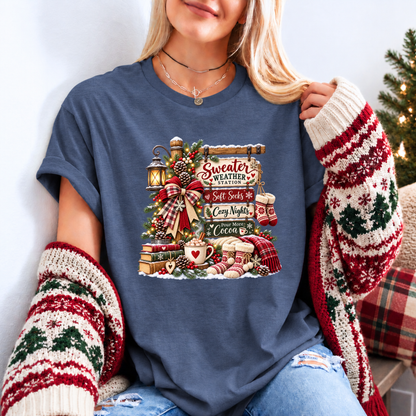 The Cosy Christmas Corner 🎄☕❤️ Organic Cotton Christmas T-Shirt