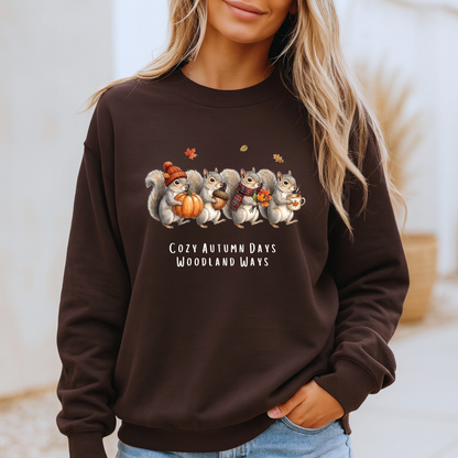 🐿️ Cozy Autumn Days Woodland Ways Sweatshirt 🍂🎃