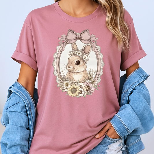 Cute Floral Bunny Bow Shirt 🐰🎀