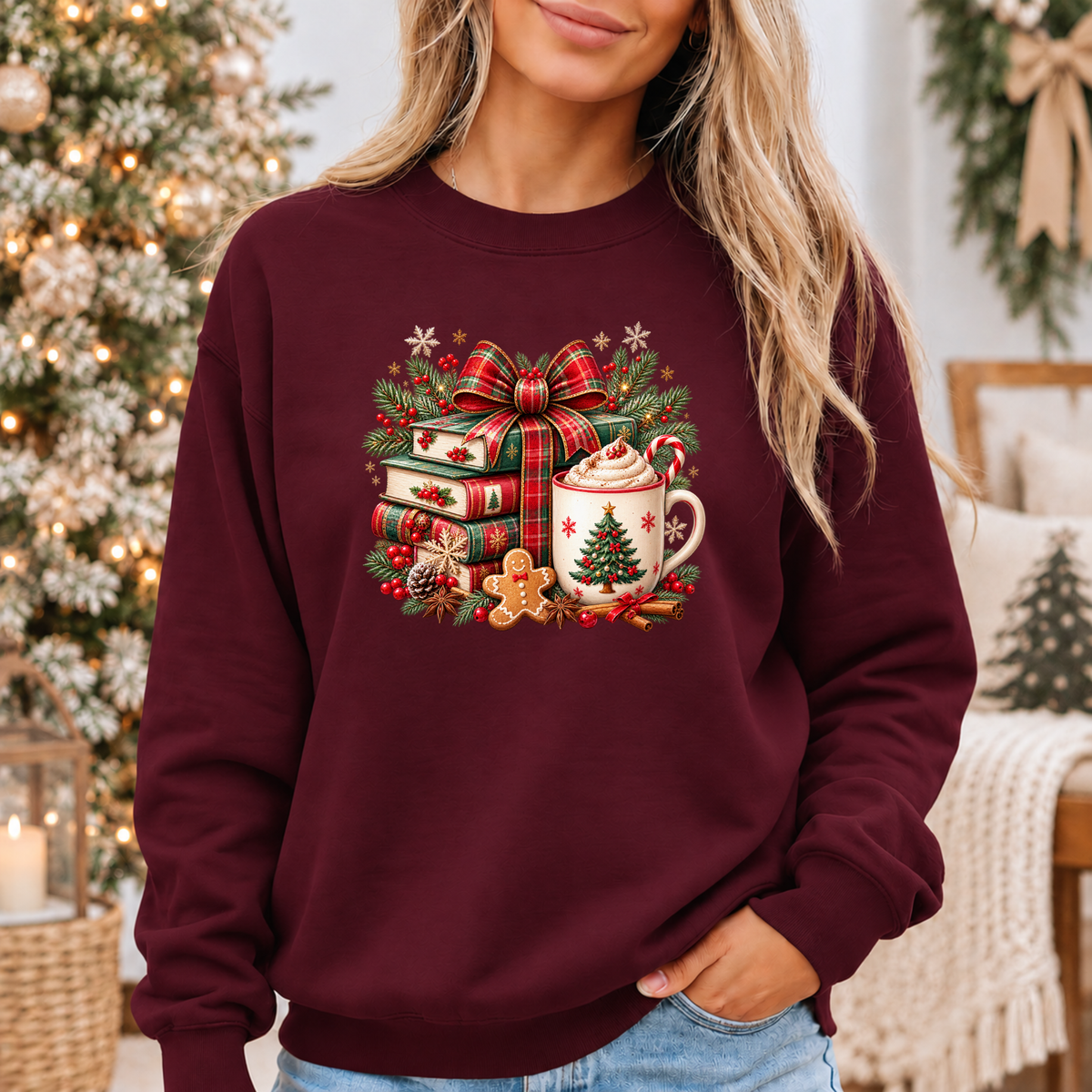 Festive Christmas Book Nook ✨🎅 Cosy Christmas Sweatshirt