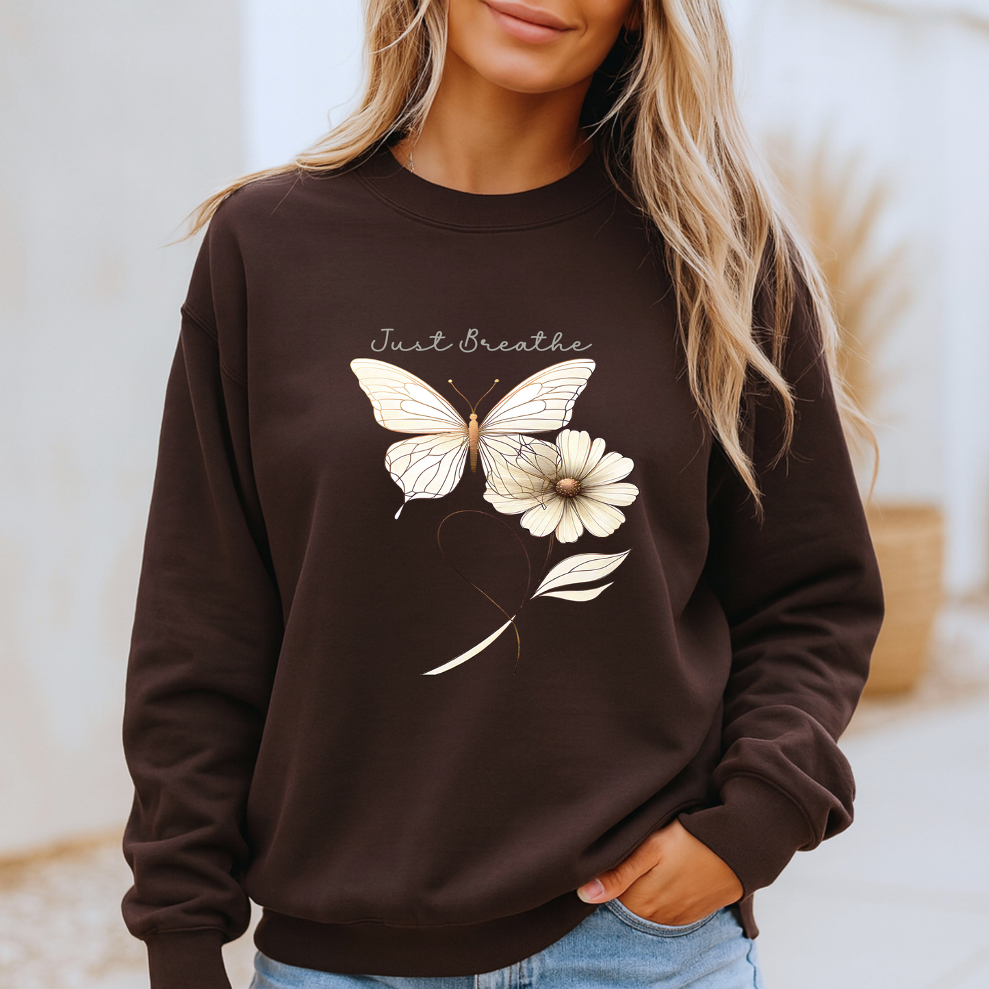 Just Breathe Butterfly & Bloom Sweatshirt 🦋🌸