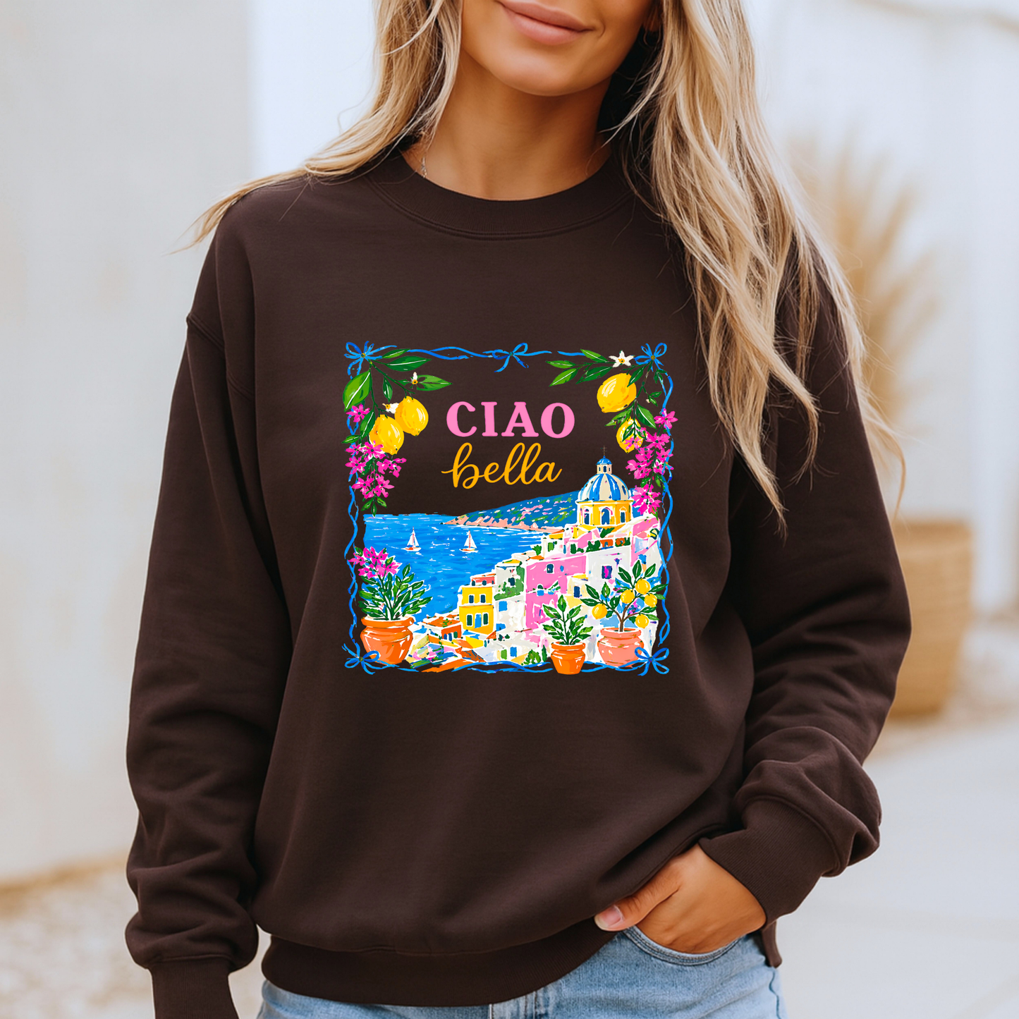 🍋🌸 Ciao Bella Coast Sweatshirt 🌊☀️