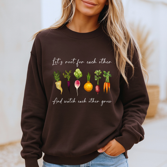 🥕🌿 Let's Root Sweatshirt 🌱💛