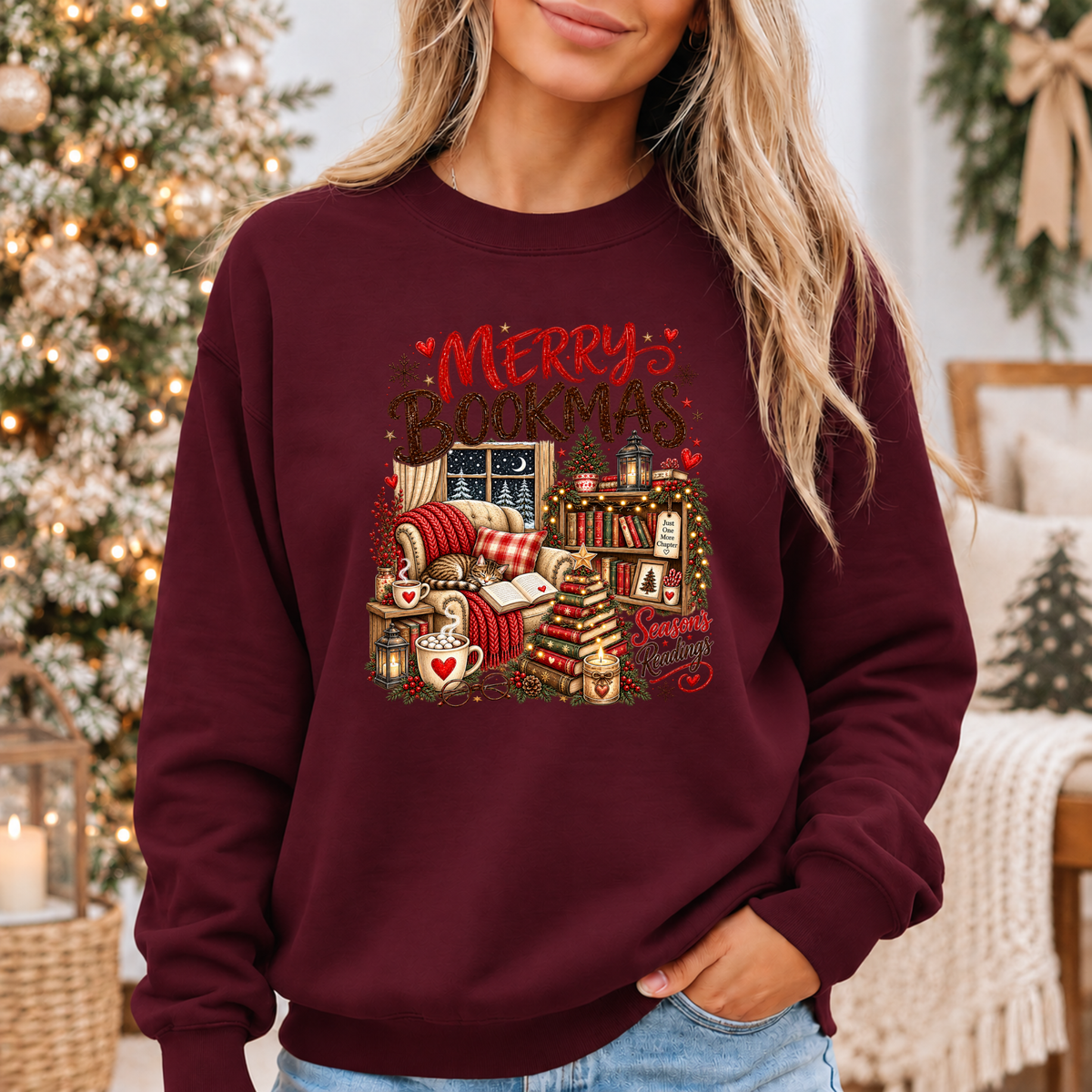 Merry Bookmax & Cosy Chapters 🎄📚❤️ Cosy Christmas Sweatshirt