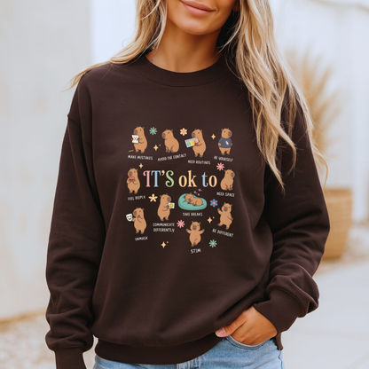 It's Ok To Be Yourself Capybara Sweatshirt 🌸💕