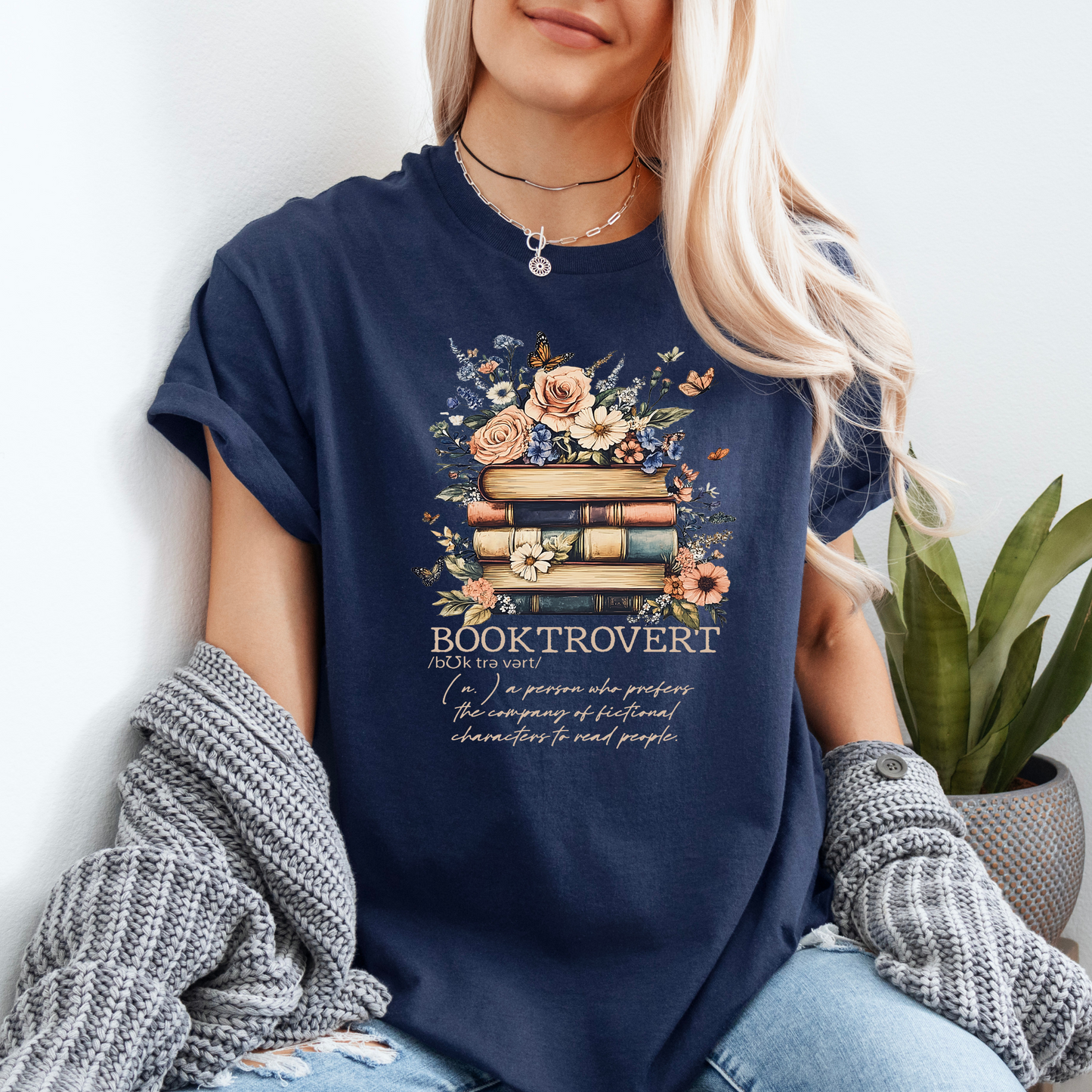 The Booktrovert Life  T-shirt 100% Organic Cotton