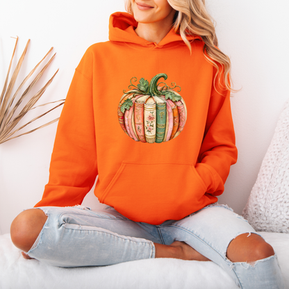 📚 Bookish Pumpkin Autumn Hoodie 🎃🌸