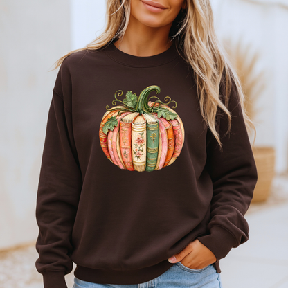 📚 Bookish Pumpkin Autumn Sweatshirt 🎃🌸