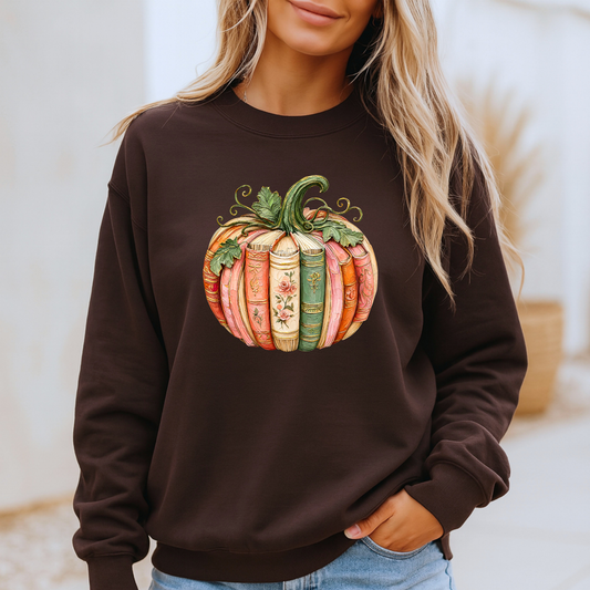 📚 Bookish Pumpkin Autumn Sweatshirt 🎃🌸