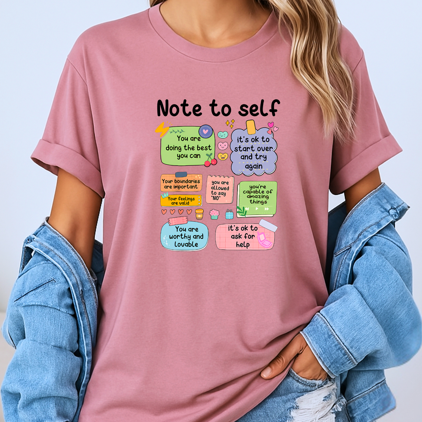 💖 Note to Self Affirmation t-shirt