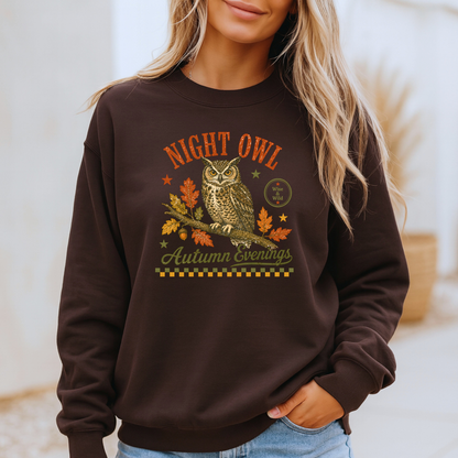 🦉 Night Owl Autumn Evenings Sweatshirt 🍂✨