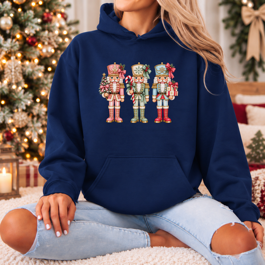 🎀 The Pastel Nutcracker Trio Premium Christmas Hoodie