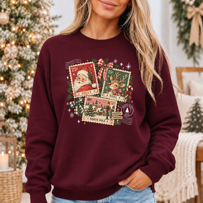 Vintage North Pole Post 🎅🏻🎄  Cosy Christmas Sweatshirt