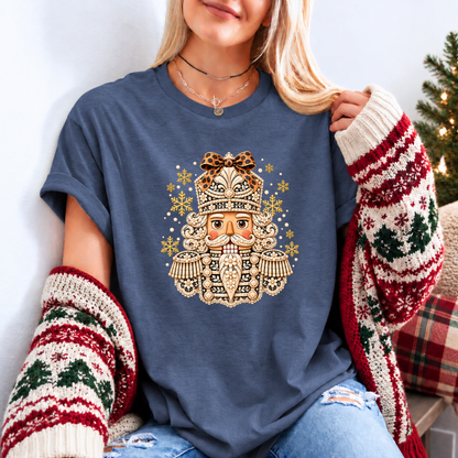 ✨ Golden Bloom Nutcracker❄️ Organic Cotton Christmas T-Shirt
