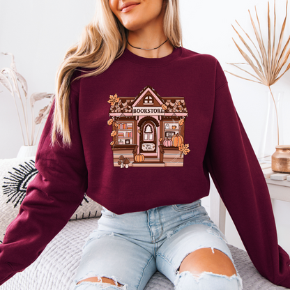 Fall Bookstore Organic Cotton Crewneck Sweatshirt