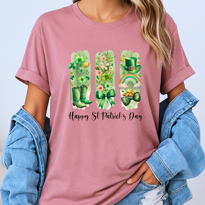 Lucky & Blooming – St. Patrick’s Day Graphic T-shirt 🍀🌈✨