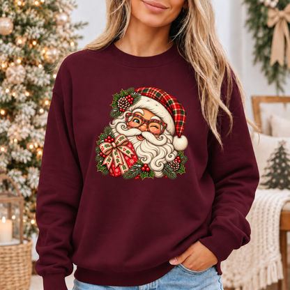 Santa's Merry Little Wink 🎅🎄✨ Cosy Christmas Sweatshirt