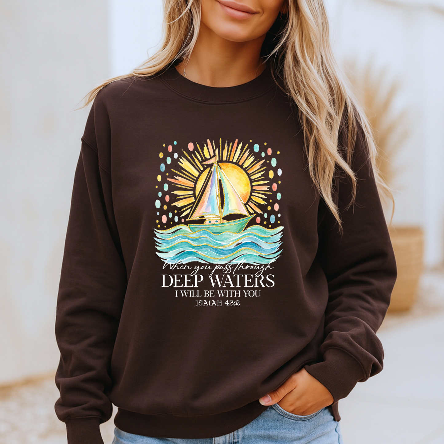 🙏 Deep Waters Faith Sweatshirt 🌊💙