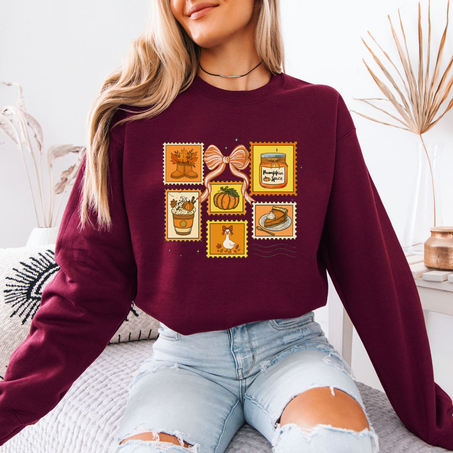 Fall Stamp Organic Cotton Crewneck Sweatshirt