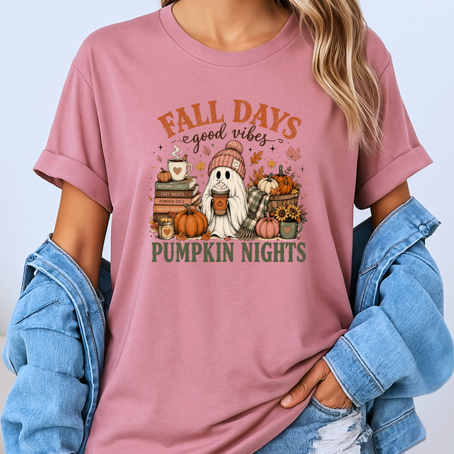 Fall Days & Pumpkin Nights Ghost T-Shirt 👻🎃🍂