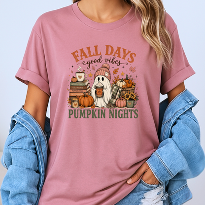 Fall Days & Pumpkin Nights Ghost T-Shirt 👻🎃🍂