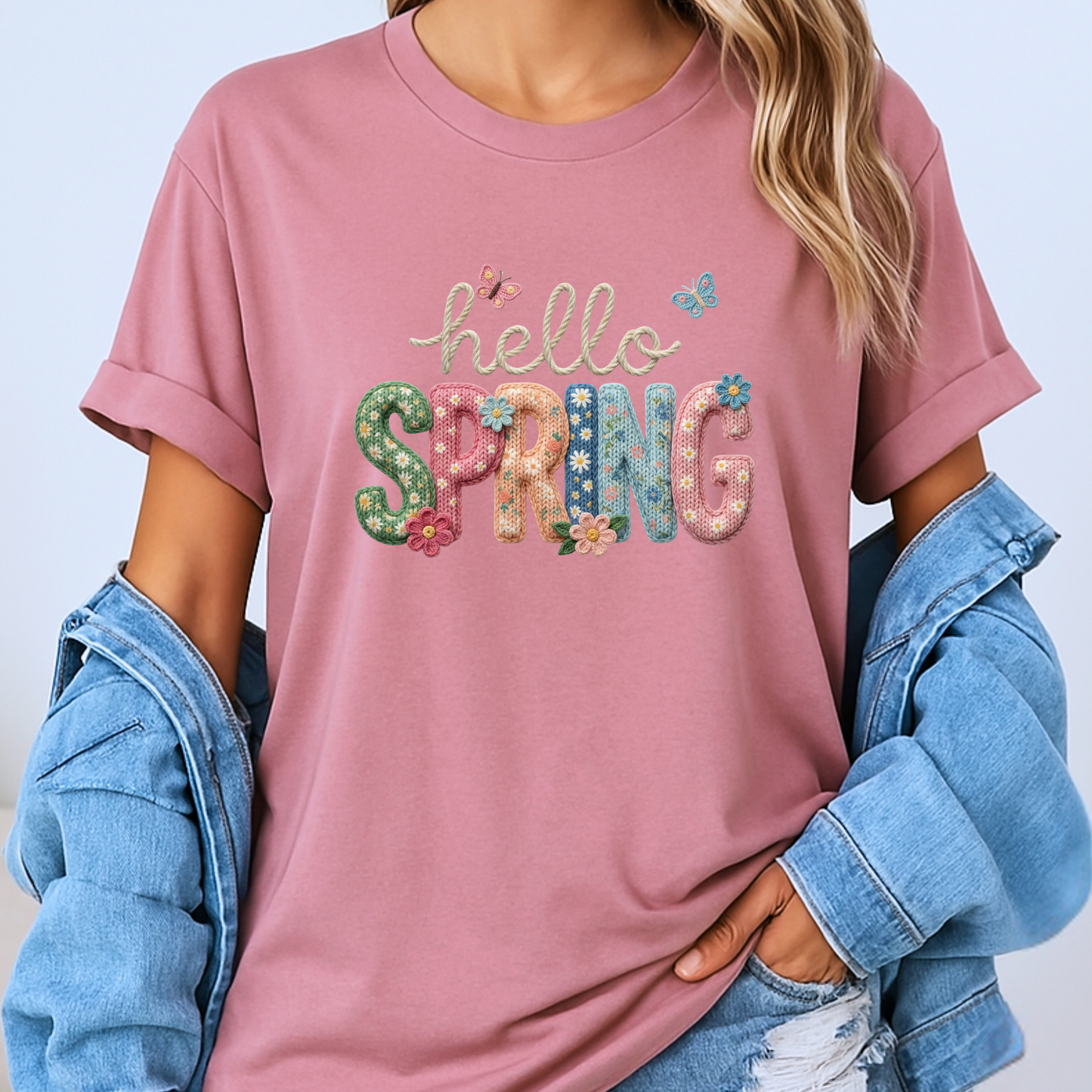 Hello Spring Floral Patch T-Shirt 🌸🦋