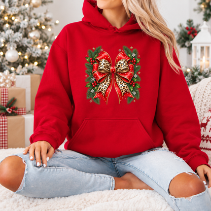 Wildly Merry Christmas Bow 🎀🎄  Premium Christmas Hoodie