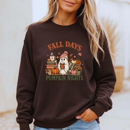 Fall Days & Pumpkin Nights Ghost Sweatshirt 👻🎃🍂
