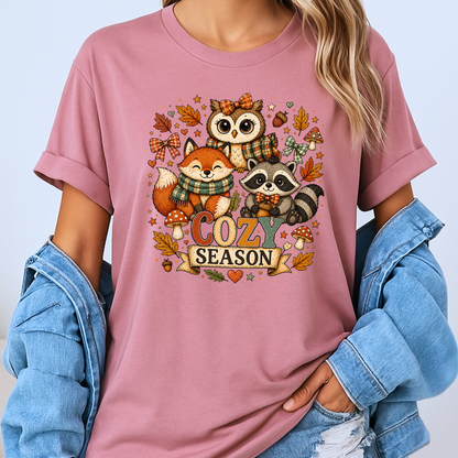 🍂☕ Cozy Season Friends Cotton T-Shirt 🎃✨