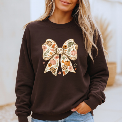 🎃🎀 Pumpkin Bow Fall Soft Sweatshirt 🍂✨
