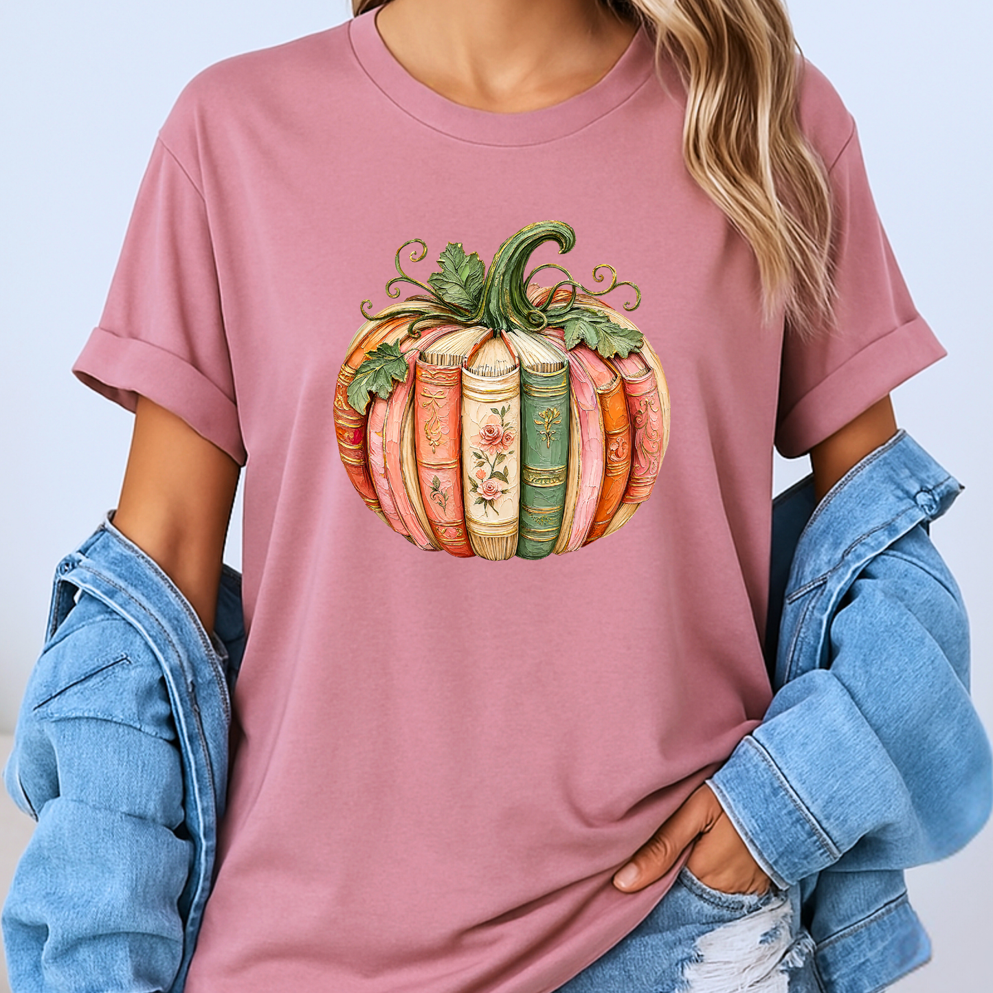 📚 Bookish Pumpkin Autumn T-Shirt 🎃🌸