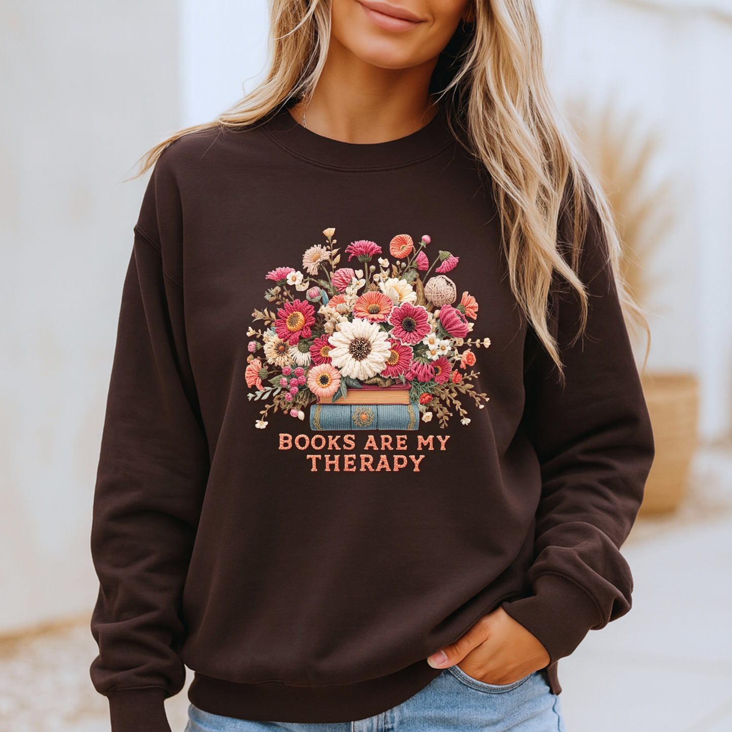 Books Are My Therapy📚🌸 Sweatshirt