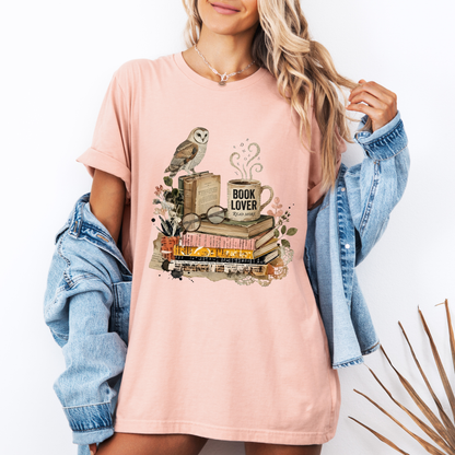 📚🦉Book Lover Vintage Owl t-shirt ☕
