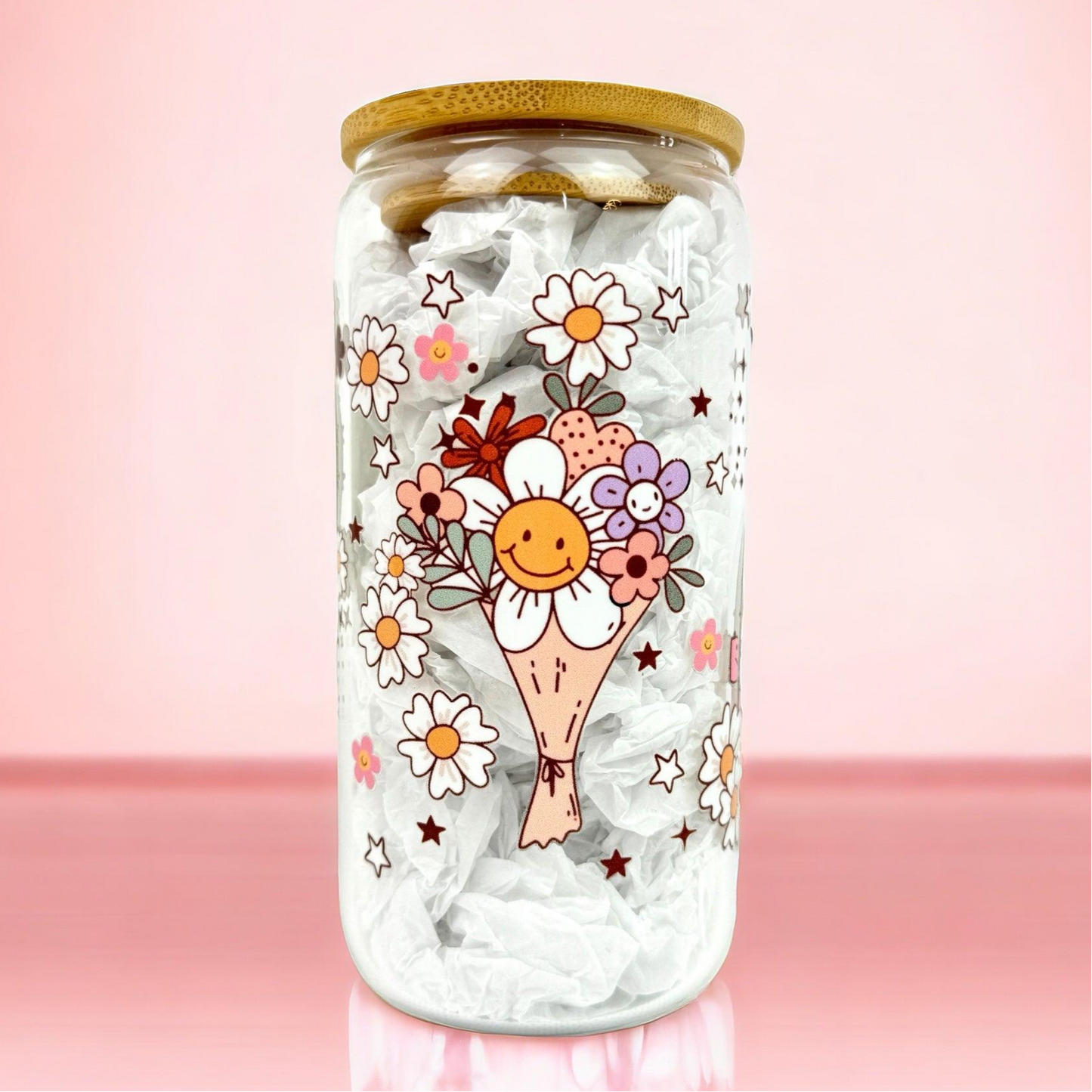 Stay Groovy 16oz (455ml) Iced Coffee Glass Cup