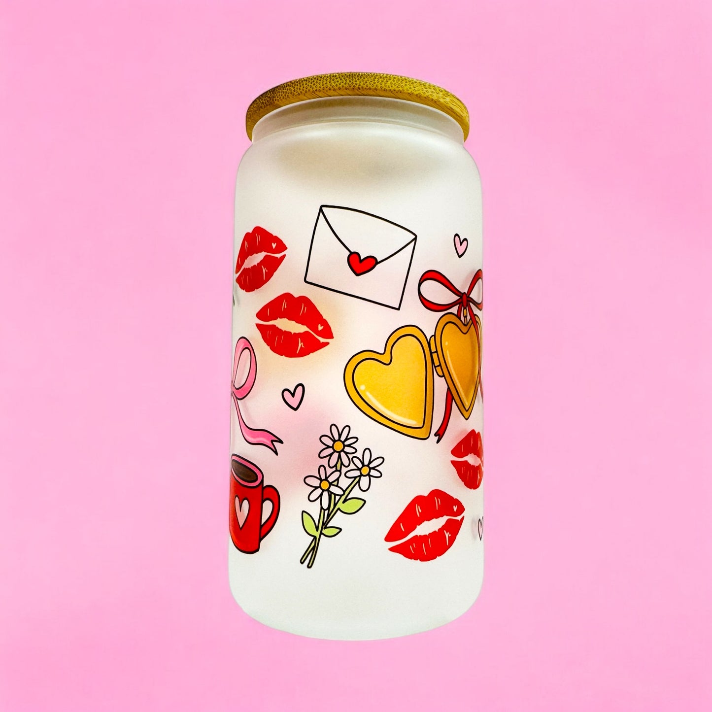 🌸 Love Notes Frosted Glass Cup 🌸