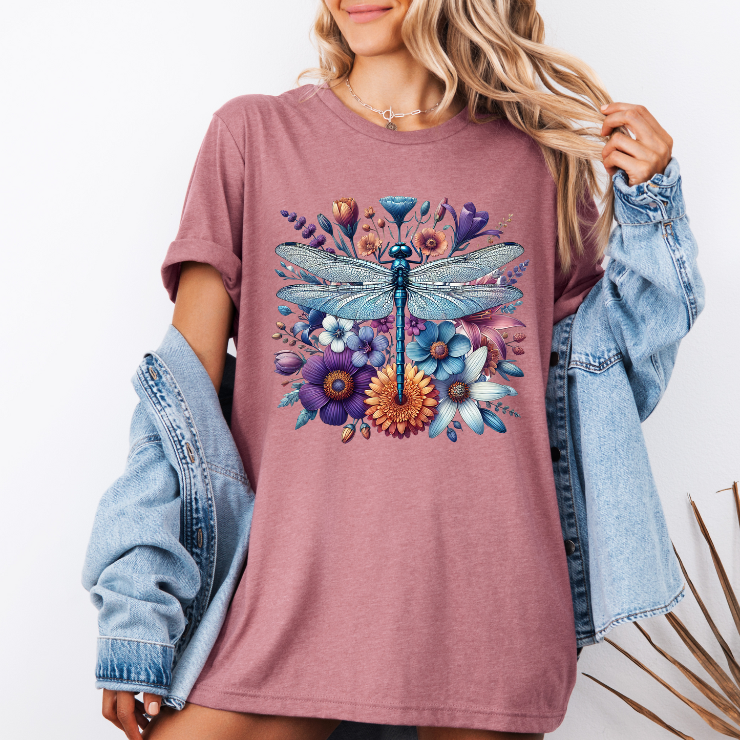 ✨Dragonfly Garden Magic🦋🌺✨ 
 T-shirt 100% Organic Cotton