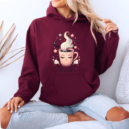 🌙Fueled by Coffee and Dreams Cozy Luxuriously Thick Hoodie✨☕️