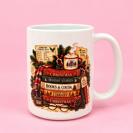 🎄📚 Christmas Books & Cocoa 15oz Mug