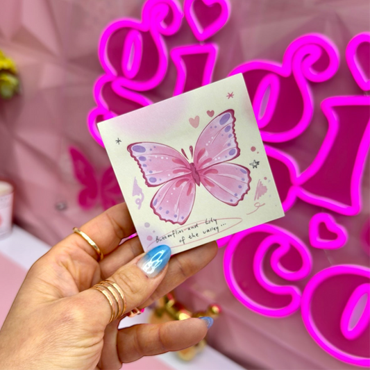 🦋 Pink Butterfly Dreams Sticky Note 💖✨