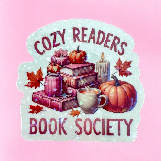 📚 Cozy Readers Book Society – Autumn Sticker 🍂✨
