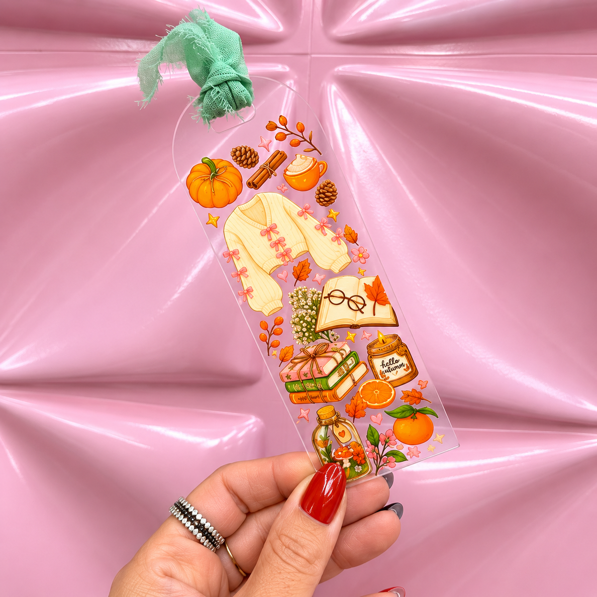 🍂 Hello Autumn Bookish Acrylic Bookmark