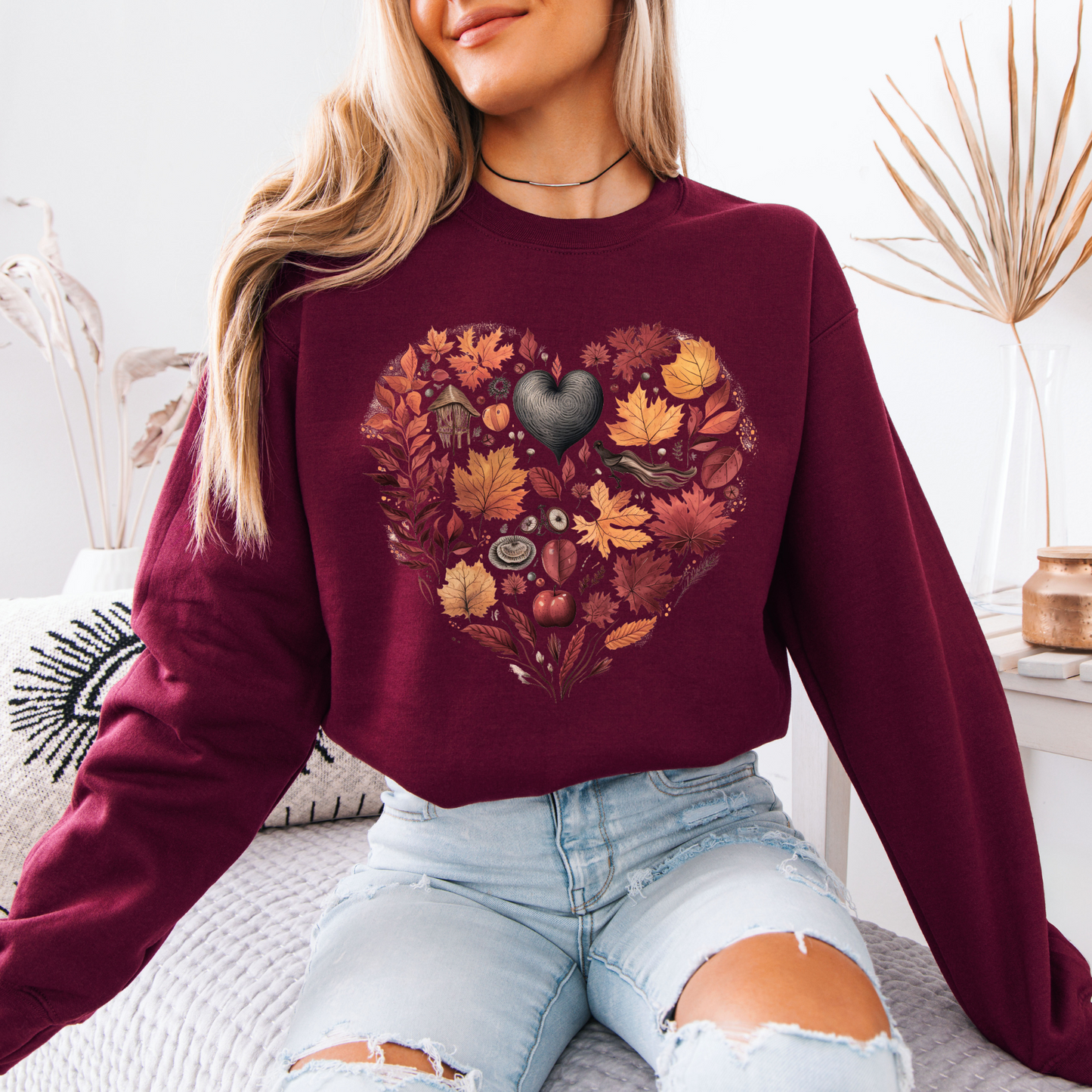 🍂❤️ Autumn Heart Cotton Sweatshirt