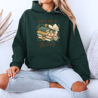 📚☕ Books Are My Therapy Luxuriously Thick Hoodie✨
