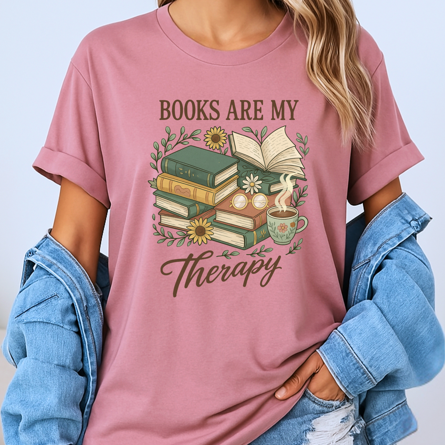 ☕ Cozy Reader Therapy 📖✨
100% Organic Cotton T-Shirt