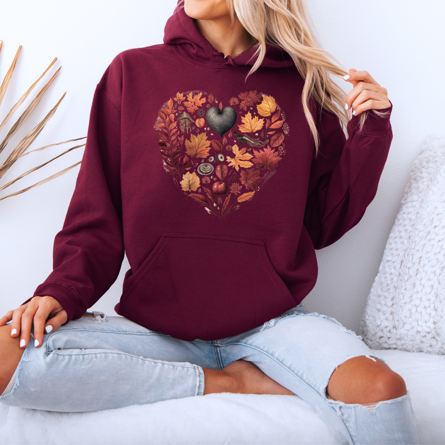 🍁🖤 Autumn Heart Luxuriously Thick Hoodie✨