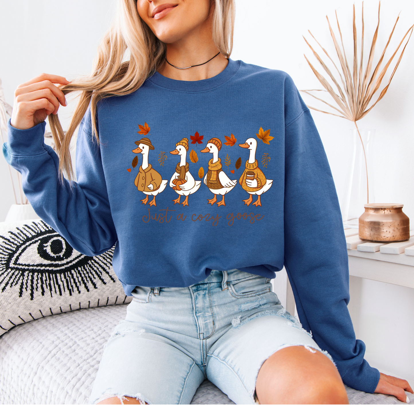 Just a Cozy Goose Organic Cotton Crewneck Sweatshirt