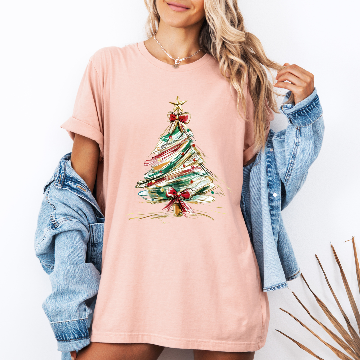 🌟🎄 Golden Brush Christmas Tree ✨ 100% Organic Cotton T-Shirt