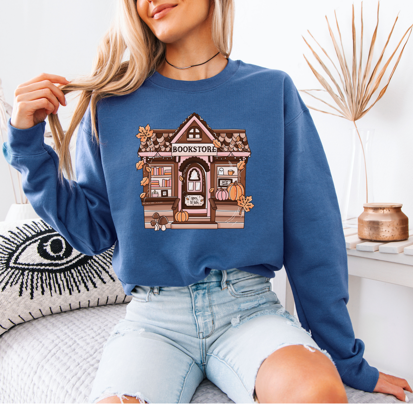 Fall Bookstore Organic Cotton Crewneck Sweatshirt