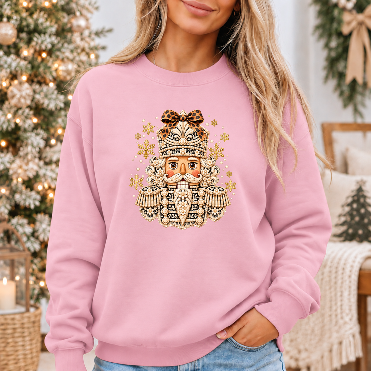 ✨ Golden Bloom Nutcracker❄️ Cosy Christmas Sweatshirt